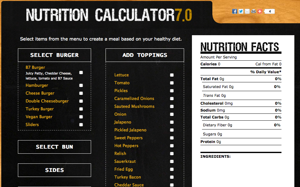 Fuddruckers Nutrition Chart